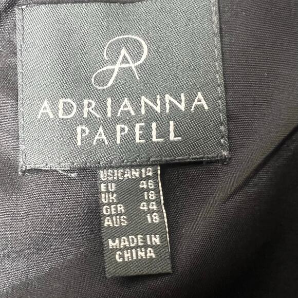 Adrianna Papell Floral Lace Embroidered Sheath Dress Sheer Sleeves Plus Size 14 - Picture 10 of 13